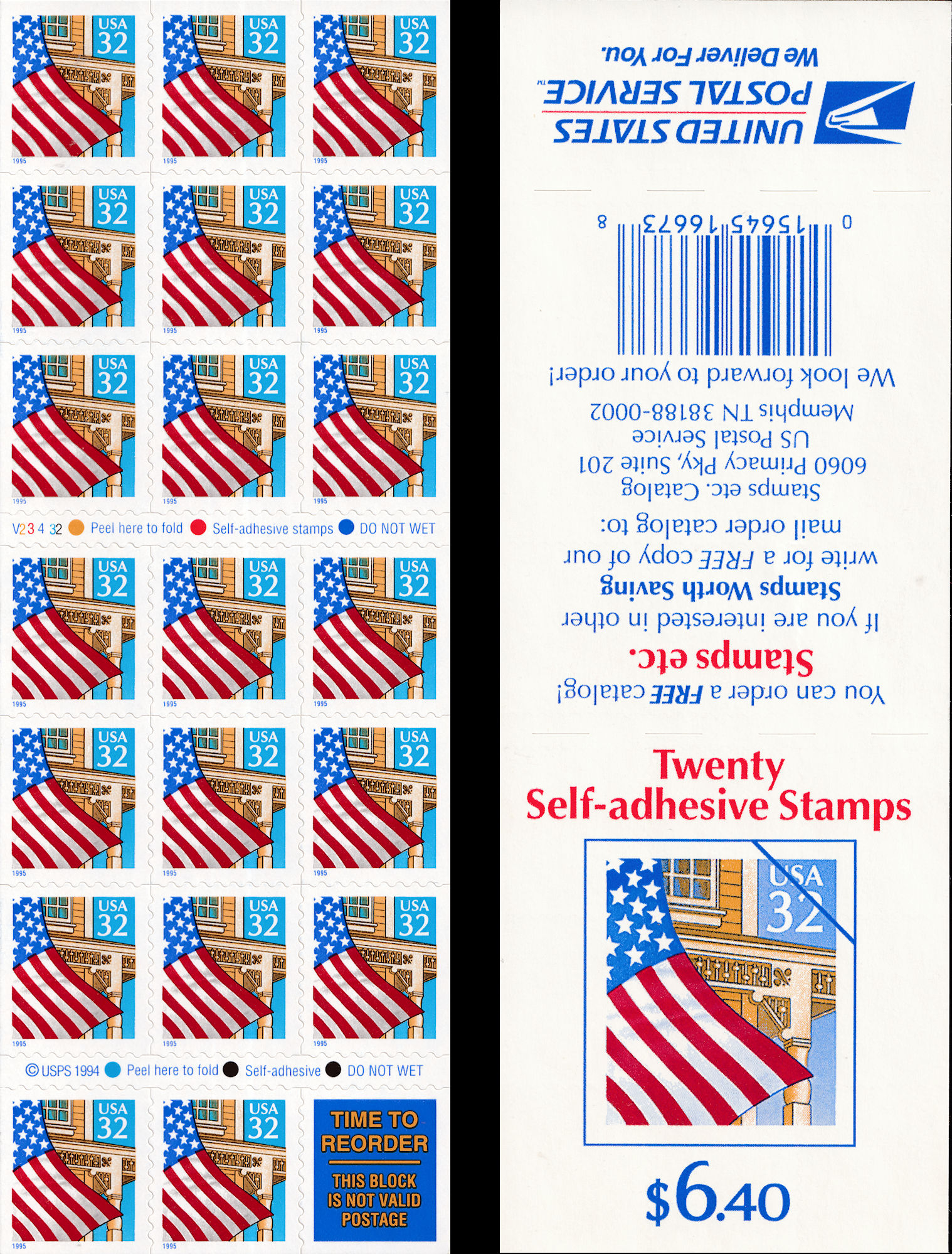 Modern Us Stamps Scott 2920 32c Flag Over Porch Vb Cb Mdi